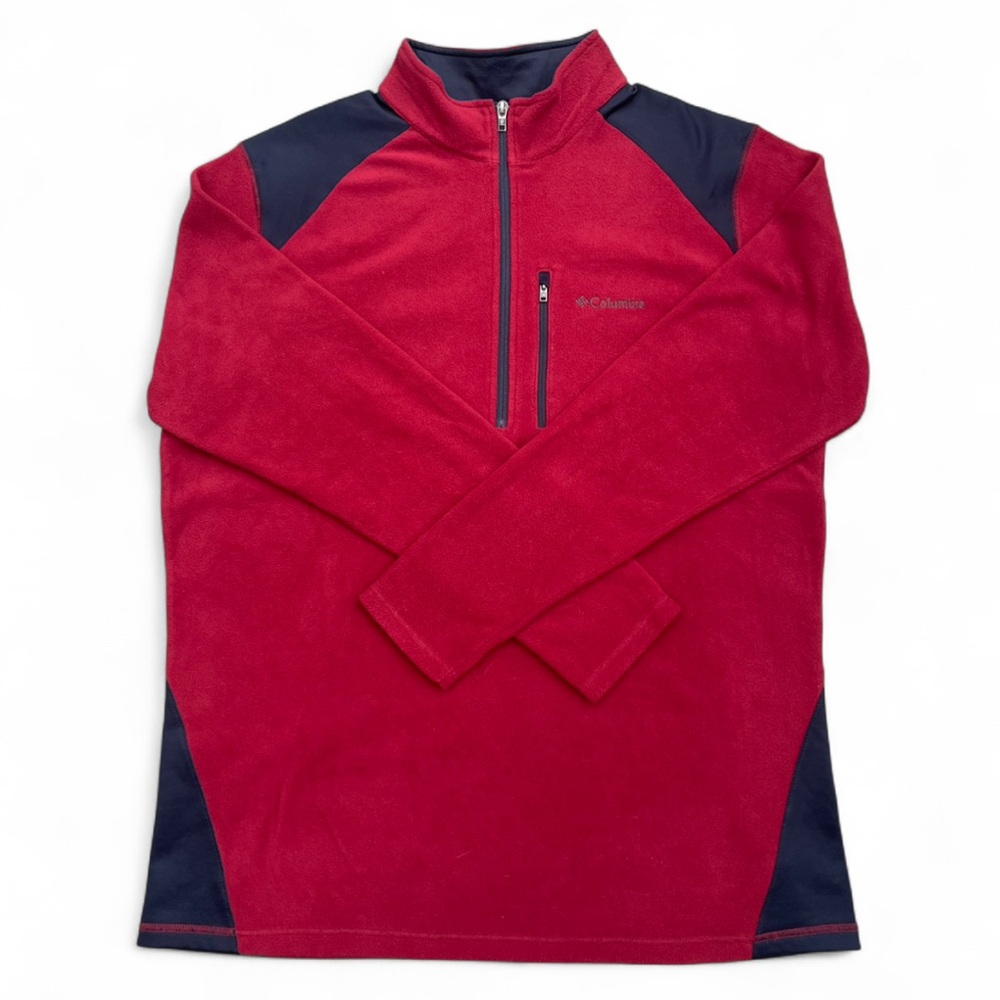 Columbia Men's Red Quarter-Zip Fleece Pullover size XL